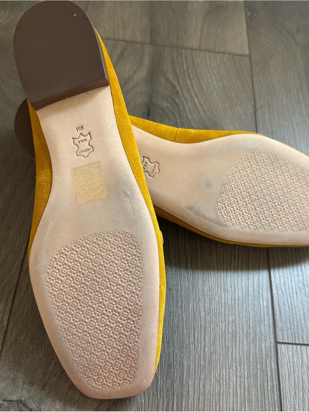 Tory Burch Women’s Mustard Yellow Soft Suede Logo Loafers - Picture 8 of 15